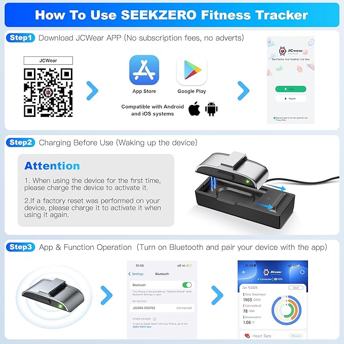Fitness Tracker with Blood Pressure & Blood Oxygen Monitor, 24/7 Heart Rate Sleep Tracking, IP68 Waterproof Smart Watch, Step Calorie Counter, Activity Tracker for Men Women - No Subscription (Black)