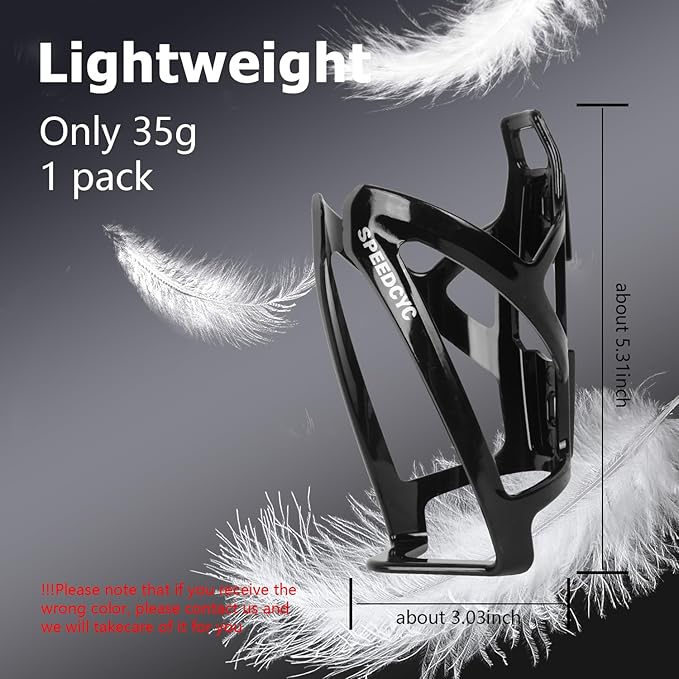 Bike Water Bottle Holder Ultra-Light Bicycle Bottle Cage with Screws Tool, Universal Cycling Cup Holder for MTB, Mountain Bikes,Black 2 Pack