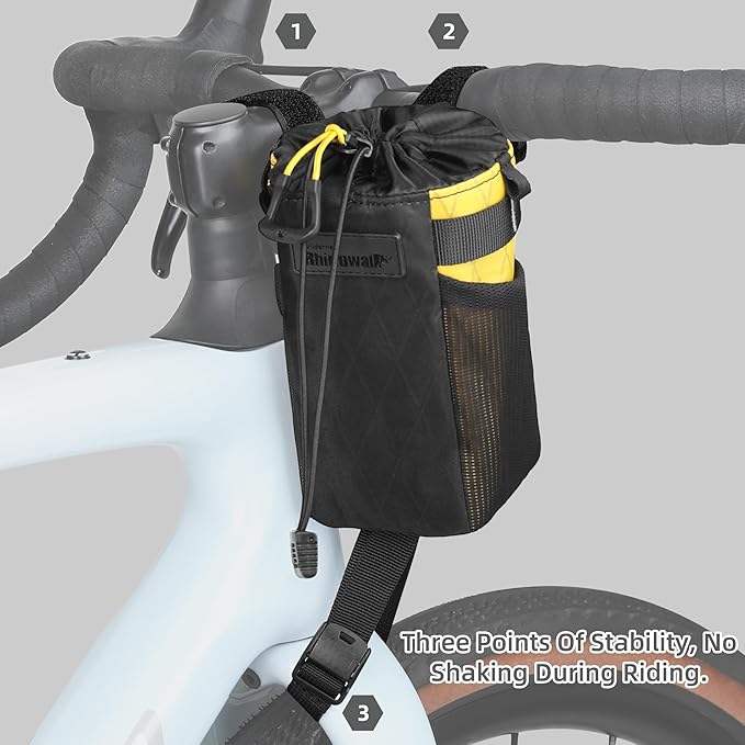 Rhinowalk Bike Snack Bag Cycling Insulated Handlebar Bag One-Handed Access (White)