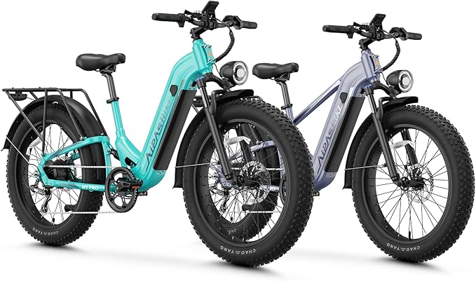 Aipas M1 Pro & M2 Pro Electric Bike Combo, 1800W Peak Motor Fat Tire EBikes for Adults, 36MPH Electric mountain Bike with 48V 17.5Ah Battery, 26" x 4.0" All-Terrain Tires, 7 Speed, 85 Miles Long Range