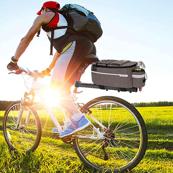 MOSISO Bike Rack Bag, Waterproof Bike Trunk Cooler Pouch Insulated Bicycle Rear Seat Pouch Cycling Backseat Storage Cargo Luggage Saddle Shoulder Bag