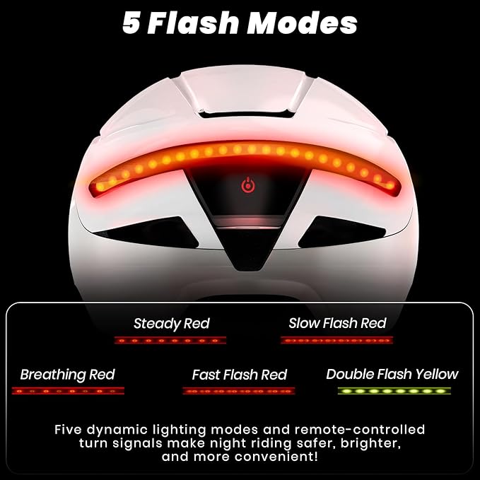 Favoto Smart Bike Helmet with Light – Dual Shell CPSC Certified Ebike Helmet with Turn Signals for Road Cycling City Commuting