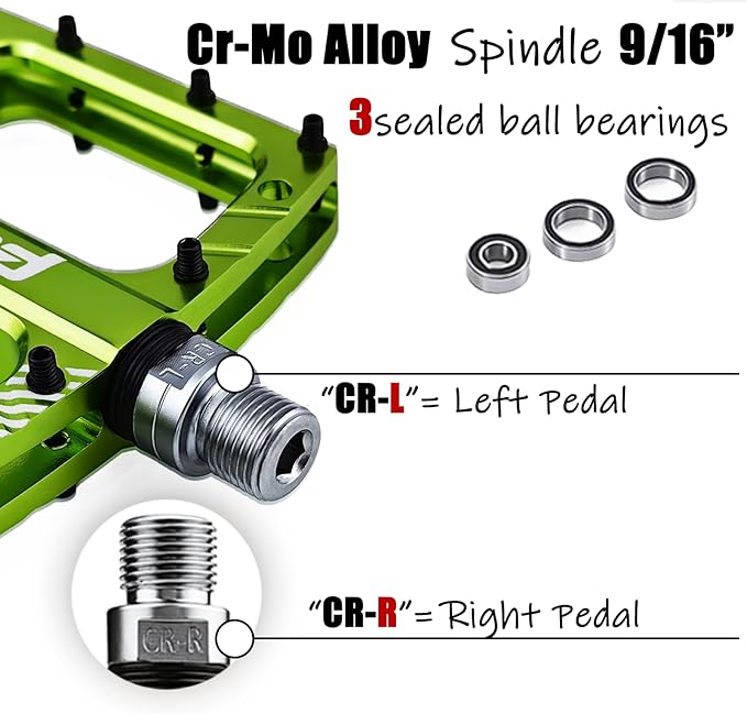 Bike Pedals 9/16" Lightweight Non-Slip Bicycle Platform Pedals - Fits Most Adult Bikes & Mountain Bikes &MTB, Road Bikes and Slip-Resistant Design