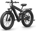 PUCKIPUPPY 1350W Electric Bike for Adults, 130 Miles Dual 48V 30Ah Long Range Ebike with Torque Sensor | 28MPH | 8-Speed | 26"x4" Fat Tires | Full Suspension | Long-Distance Travel (Bulldog Pro)