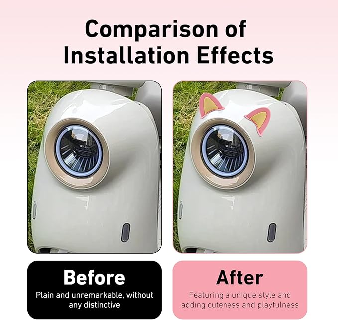 2 PCS Cute Cat Ear Motorcycle Helmet Decoration, Self-Adhesive Wear-Resistant Automotive Helmet Ornament Accessory, Universal for Most Motorcycle Scooter Helmets