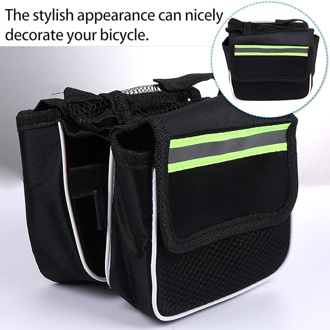 VICASKY 2pcs Bike Bag Front Frame Pack Waterproof Bicycle Top Tube Storage Pouch Large Capacity Cycling Handlebar Bag for Mountain Bike Riding Accessories