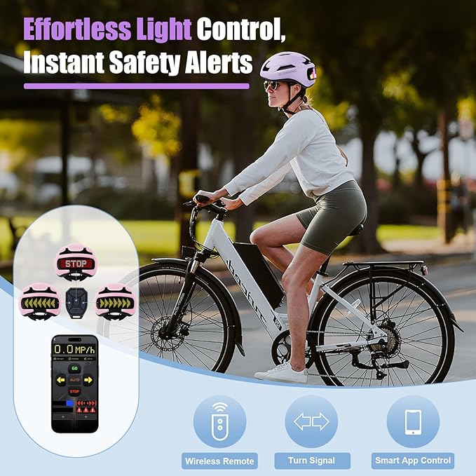 Bike Helmet, Bicycle Helmets with Light, 360° High Visibility LED Display, Lightweight Adjustable Mountain Bike Helmet with Turn Signals, Smart APP Controlled, Helmets for Adults, Youth, Men & Women