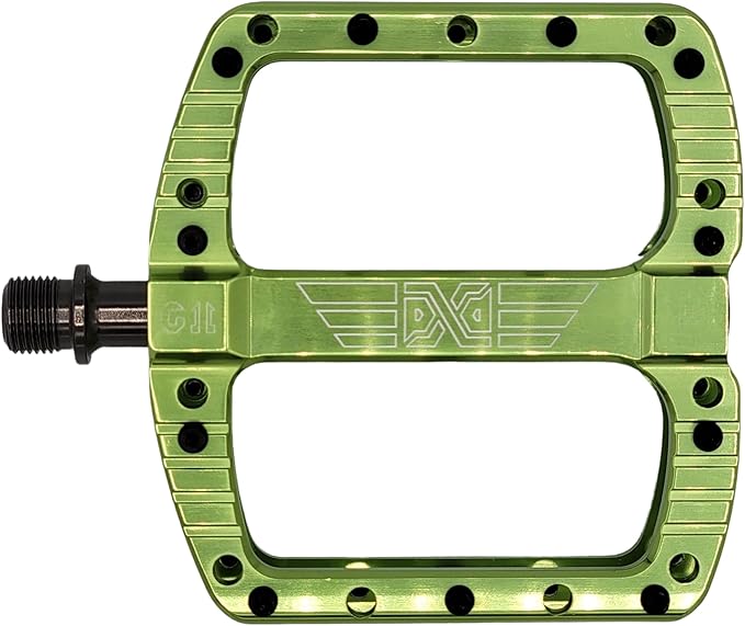 PDX G11 Mountain Bike Pedal MTB Pedal Large Concave Platform Machined Aluminum Polished Bicycle Non-Slip Pedals 9/16 Chromoly Spindle Smooth Ball Bearings