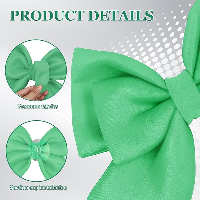 Bow Helmet Accessory, 8.07"x11.22" Stylish Motorcycle Helmet Bow Decoration for Women, Removable Cute Fashion Ribbon Bows Ornament for Motorcycle Scooter E-Bike Helmets (Light Green)