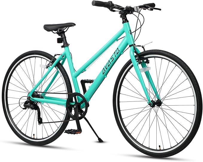 AVASTA Populus 700C Road Bike for Women with Kickstand, 15 17 Inch Lightweight Step Through Aluminum Alloy Frame, 7-Speed Drivetrain, Multiple Colors