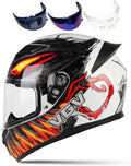 Full Face Motorcycle Helmet Racing Motocross Helmets with Pinlock Compatible Clear&Tinted Visors DOT Model Approved Street Bike Helmet