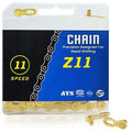 Bike Chain,11 Speed Bike Chain 1/2" x 11/128" 116 Links Bicycle Chain for Road Mountain Folding Racing Cycling Bikes (Gold-11 Speed)