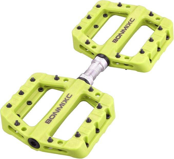 Mountain Bike Pedals Nylon Lightweight MTB Pedals Non-Slip Bicycle Pedals Large Platform Sealed Bearing 9/16” Thread
