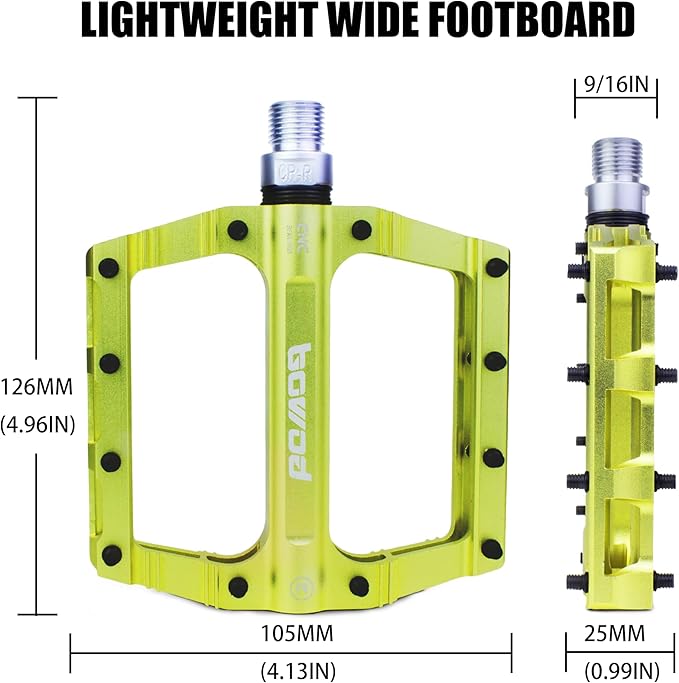 Bike Pedals 9/16" Lightweight Non-Slip Bicycle Platform Pedals - Fits Most Adult Bikes & Mountain Bikes &MTB, Road Bikes and Slip-Resistant Design