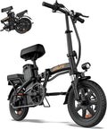 URLIFE Folding Electric Bike for Adults, 14" Portable Commuter ebikes, 20-40 Mile Long Range, 500W Peak Motor, 20MPH, UL 2849 Mini Bikes for Teens