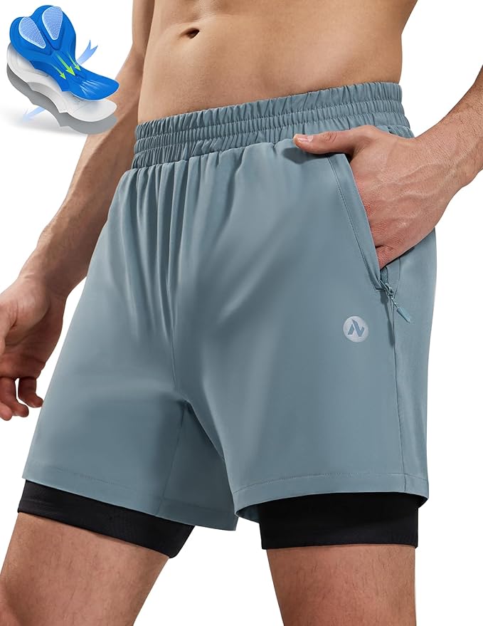 Nepest Men’s 4D Padded Mountain Bike Shorts MTB Cycling Biking Bicycle Riding Shorts with Zipper Pockets