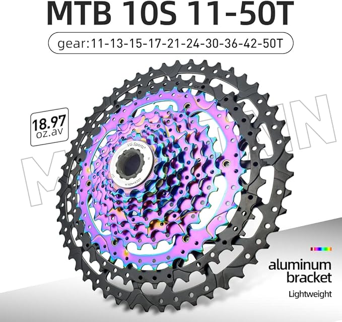 VG SPORTS 8/9/10/11/12 Speed Ultra-Light Bike Cassette for Mountain Bike 11-40T/11-42T/11-46T/11-50T/11-52T MTB Cassette Lightweight Aluminum Bracket Cassette