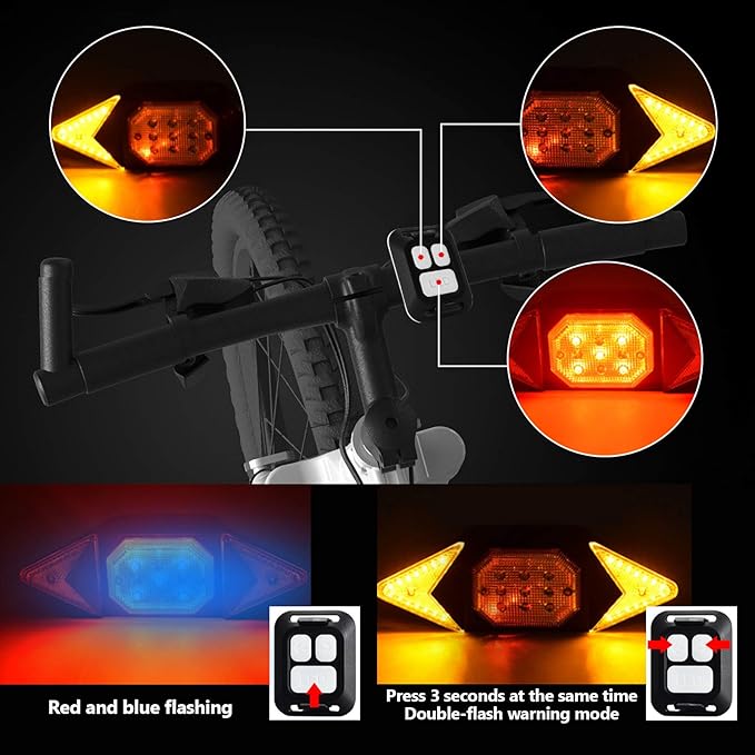 Bike Lights Front and Back Rechargeable, MakeTheOne Super Bright Bicycle Headlight and Tail Light Set Turn Signals, Easy to Install Safety Flashlight Warning Rear Blinkers for Night Riding Cycling