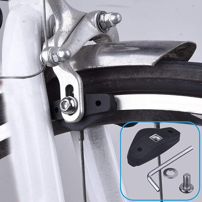 2 Pairs (4 Pieces) Bike Brake Pads, Rubber V-Brake Pads for Mountain & Road Bicycle,Quiet & Non-Skid Cycling Accessories for Enhanced Safety,50mm,Black