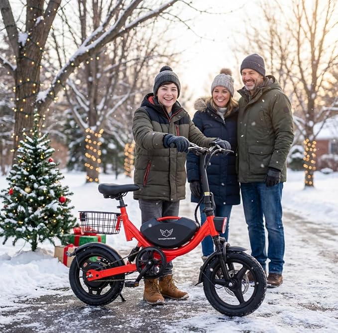 Electric Bike with Basket, 14" Folding Ebike 22 MPH, 35 Miles Range, Dual Suspension, 715W Peak Brushless Motor with 30° Uphill, Adjustable Seat, Commuter Electric Bicycle for Adults 330LBS Load
