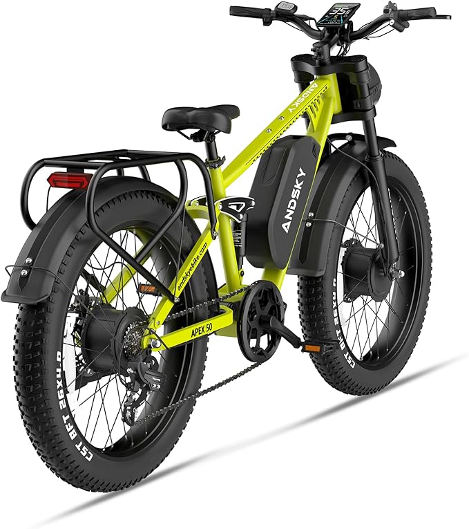 Apex 50 Electric Bike Dual Motor for Adults (CA Immediate-De'livery) 52V 25AH/48V 25AH, 26" Fat Tires Full Suspension 35MPH/100Mile, Hydraulic Brake