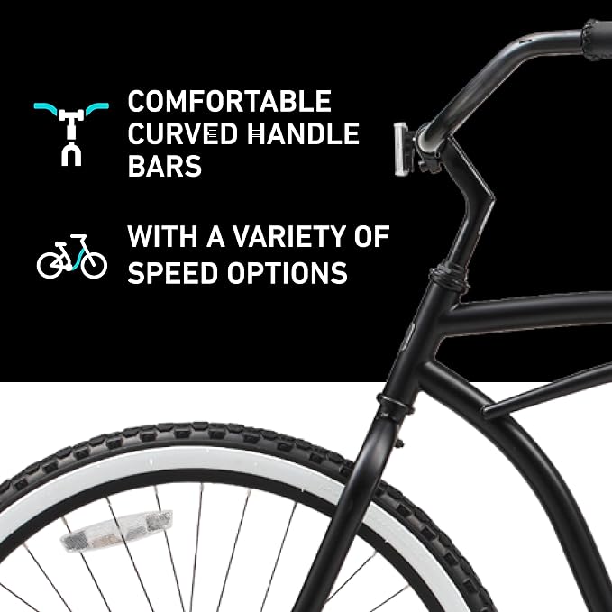 sixthreezero Around The Block Men's Beach Cruiser Bike, Hybrid Bicycle with Rear Rack, Multiple Speed and Color Options