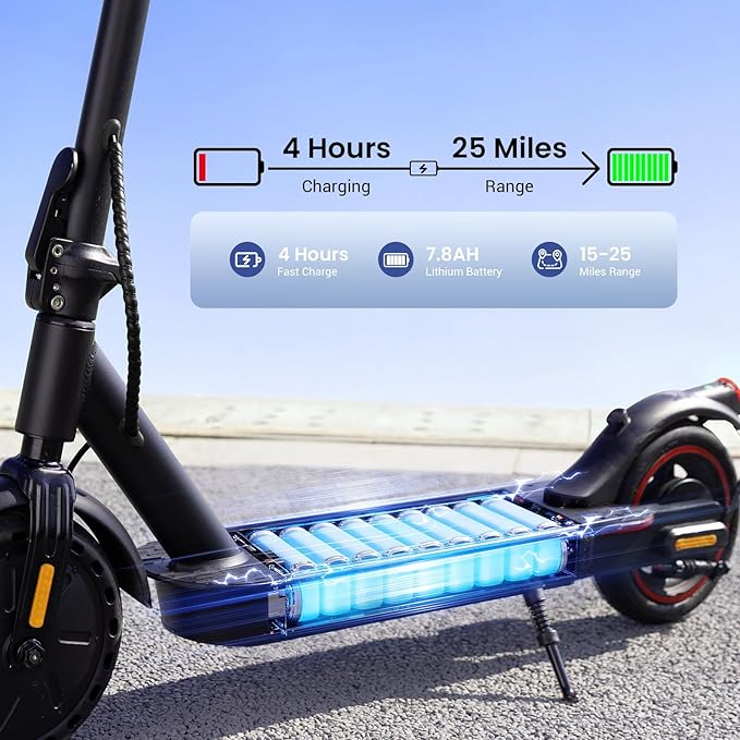 Electric Scooters - Electric Scooter for Adults, 500W Peak Motor, 18 Max MPH, 21 Miles Range, APP Control, Lightweight Foldable E-Scooter