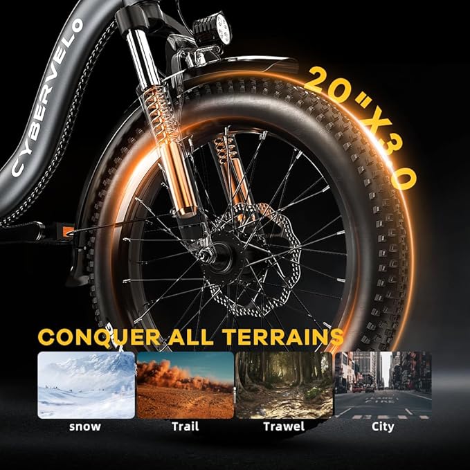 1000W Folding Electric Bike,48V 20AH Removable Battery EBike,30+MPH,80 Miles Max Range Electric Bike for Adults, 20" Fat TireFoldable ebike, Adult Electric Bicycles