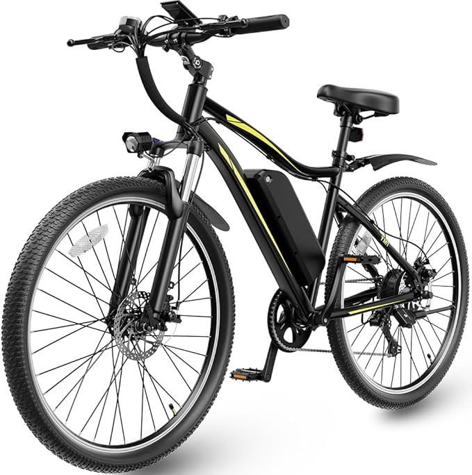 Heybike Electric Bike for Adults, 28mph Electric Mountain Bike, 1200W Peak Motor, up to 50Miles, 480WH Removable Battery Ebike, 27.5" Tires, 7-Speed & Front Suspension