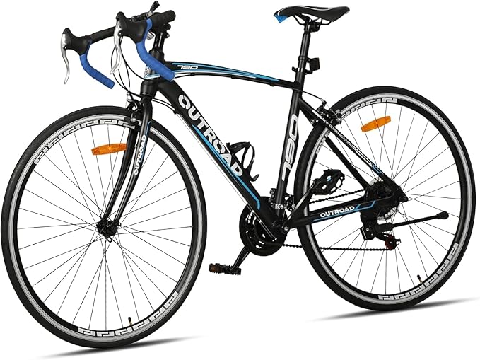 700C Lightweight Aluminum Road Bike – 14-21 Speed Commuter Bicycle with Dual Disc/V Brakes for Men & Women (Black, Red, Blue, White)