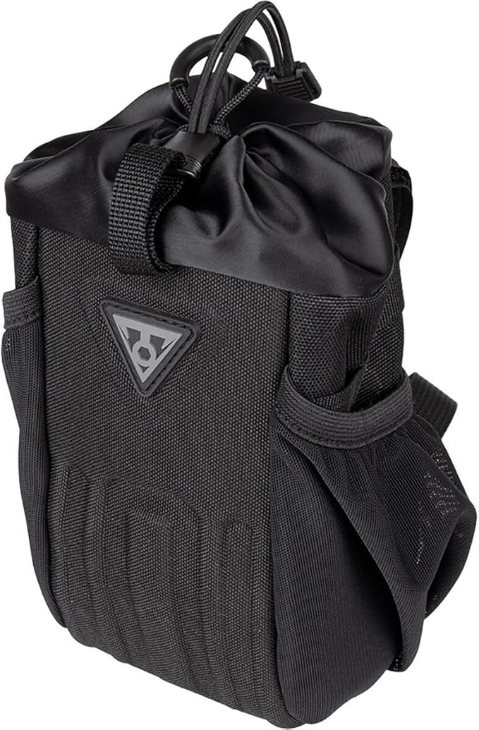 Topeak FreeLoader Bike Bag (Black) – 1L Stem-Mounted Handlebar Storage Pouch with Adjustable Straps, Side Mesh Pocket, and Drainage Hole for Snacks, Bottles, or Small Gear
