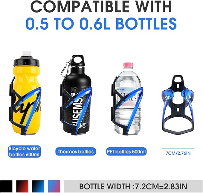 Bike Water Bottle Cage, Durable Ultralight Plastic Water Drink Holder Rack, Lightweight PC Water Bottle Holder for Bicycle, Cycling Bottle Holder Cages for MTB, Road Bike, Mountain Bikes (C)