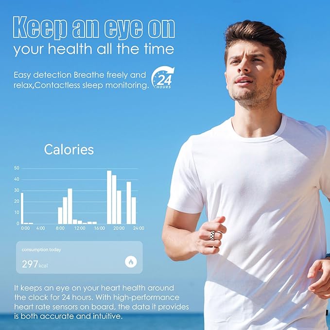 Smart Ring Blood Pressure Monitoring 5ATM Waterproof Activity Tracker Stress/Temperature Sensor Sleep Coach & Women’s Health Titanium Unisex Sport Ring Compatible with iOS/Android Red 10