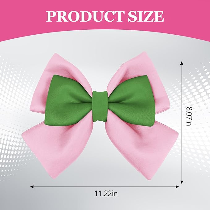 Bow Helmet Accessory, 8.07"x11.22" Stylish Motorcycle Helmet Bow Decoration for Women, Removable Cute Fashion Ribbon Bows Ornament for Motorcycle Scooter E-Bike Helmets (Pink+Green)