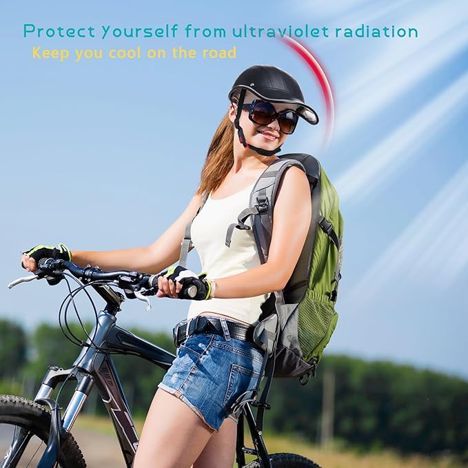 Bicycle Helmet for Adults Small/Large Bike Helmet for Women and Men Adjustable Safe Baseball Cap PU Sunshade 21.7-24.4 INCH Bike Cycling Helmets with 12PCs Reflective Sticker