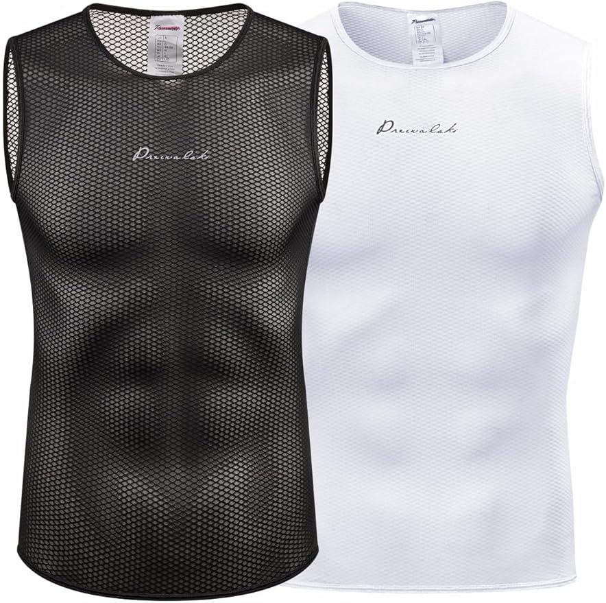 Przewalski Men’s Sleeveless Cycling Undershirt Quick Dry Bike Base Layer Vests Breathable Bicycle Jerseys Biking Tank Tops