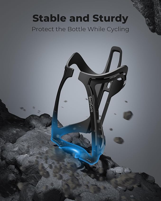 Bike Water Bottle Holder,1.2oz Lightweight Design,Sturdy Bike Cup Holder,Bicycle Bottle Cages with Screws Tool,Cycling Bike Water Bottle Cage for 2.76-3.94 inches Diameter Bottles,Black
