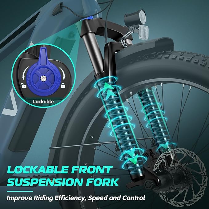 Vivi ACE01 Electric Bike for Adults,26" x 4.0 Fat Tire Ebike,1500W Peak Motor Torque Sensor Electric Mountain Bike,25MPH Electric Bicycle with 48V 15AH Battery,Hydraulic Brake,SGS Certified to UL2849