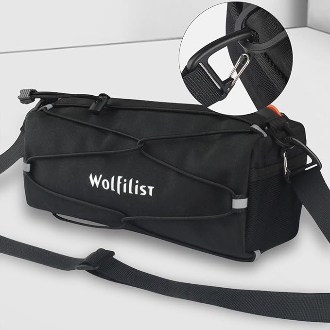 Multifunctional Bike Handlebar Bag - 2.4L Waterproof Bike Frame Front Pouch, Convertible Handlebar to Crossbody Sling Bag, Minimalist Design for Mountain/Road Bikes
