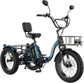 MOONCOOL 1000W 4" Fat Tire Electric Tricycle for Adults, 48V 14.5Ah All-Terrain Aluminum 20" E-Trike, Front Suspension, 7-Speed, 400lbs Max Payload