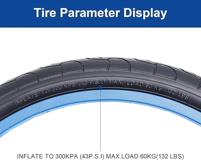 20x1.50 (40-406) Bike Tire 20 inch Bicycle tire Suitable for 20X1.5 20 x 1.50 City/Road/Commuter Folding Replacement Bike Tire (Single)