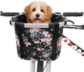 RAYMACE Bicycle Basket Dog Bike Handlebar Basket Front,Folding Detachable Quick Release Easy Install,Cycling Picnic Bag