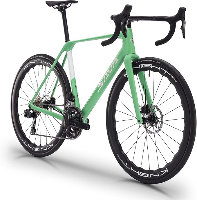 SAVADECK Carbon Road Bike, Lightweight 24-Speed Shifting Road Bicycle with Shimano 105 Di2 7170 Groupset, Carbon Frame with 700C Carbon Wheelset Disc Brake Race Bikes