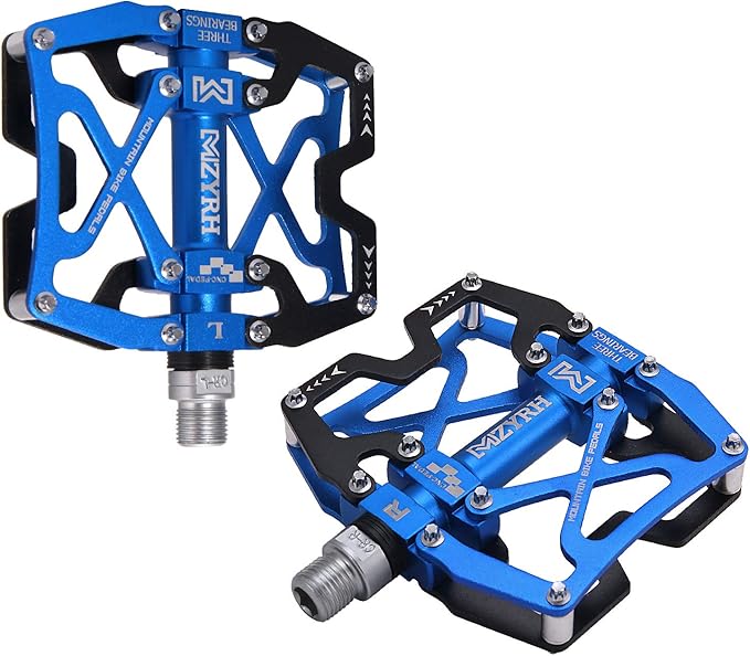 MZYRH Mountain Bike Pedals, Ultra Strong Colorful CNC Machined 9/16" Cycling Sealed 3 Bearing Pedals