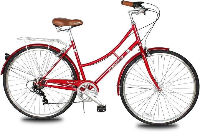 Tracer Osaka Hybrid Bikes, Steel Frame, Shimano Nexus Inter 3/7 Speed, Brown Seat Brown Grips, Road Bike, City Bike, Multiple Colors