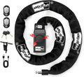 Bike Chain Lock with Alarm 8mm x 4ft E Scooter Lock Anti-Theft Alarm 110dB Security Heavy Duty with USB C Cable and 3 Keys for Bike/E Scooter/Motorcycle