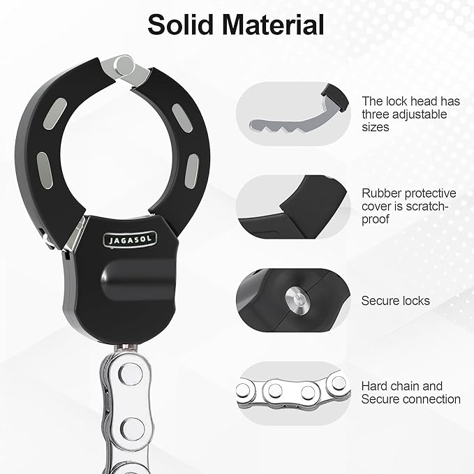 Electric Scooter Lock, Heavy Duty Anti Theft Chain Lock with Key, Accessories for Bike, E-Bike, Bicycle, Motorcycle, Scooter, Made of Zinc Alloy, Anti-Shear, Anti-Rust, 36 x 4.6 Inch, Black