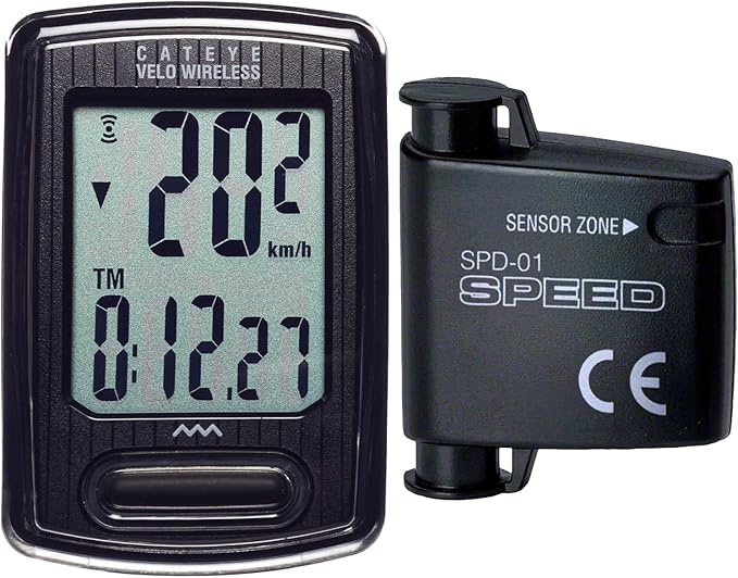 CATEYE Velo Wireless Bike Computer – Analog Speedometer & Odometer with Calorie Tracking, Auto Start/Stop, Programmable Odometer, Waterproof IPX8, Secure Zip-Tie Mount