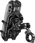 BRCOVAN Anti-Theft Motorcycle Phone Mount Holder with Vibration Dampener & Secure Lock, Adjustable Handlebar Cellphone Clamp for Bike Bicycle Scooter ATV, Fit 5.4-7.2'' Smartphone, Big Phone Friendly