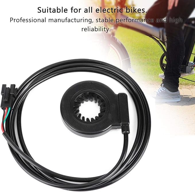 Alomejor Electric Assist Sensor,Lightweight Plastic 12 Pulse Bicycle Sensor 3.6ft Cable for Commuters Trail Riders Urban Cycling